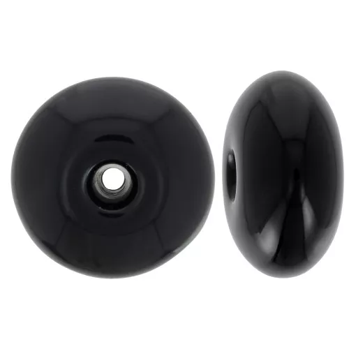 Rondelle bead 18x9 mm in opaque resin - Black x1