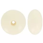 Rondelle bead 18x9 mm in opaque resin - Ecru x1