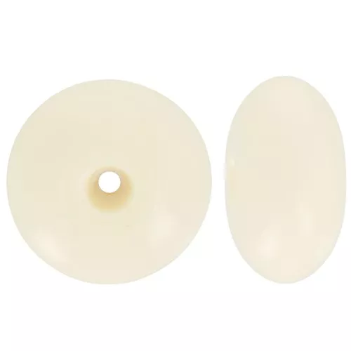 Rondelle bead 18x9 mm in opaque resin - Ecru x1