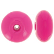 Rondelle bead 18x9 mm in opaque resin - Magenta x1