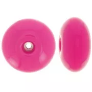 Rondelle bead 18x9 mm in opaque resin - Magenta x1