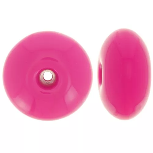Rondelle bead 18x9 mm in opaque resin - Magenta x1
