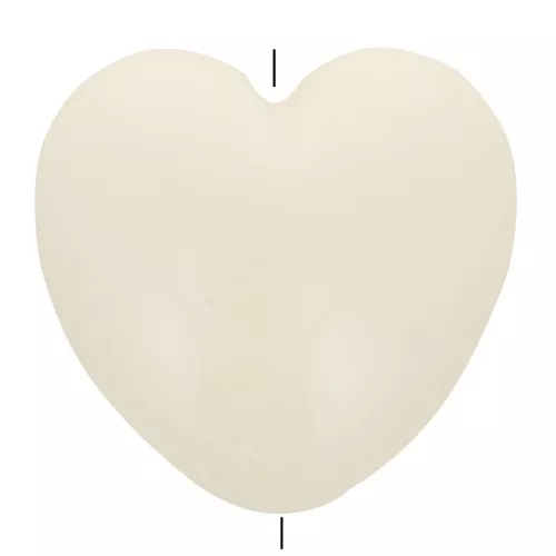 35x36mm opaque resin heart bead - Ecru x1