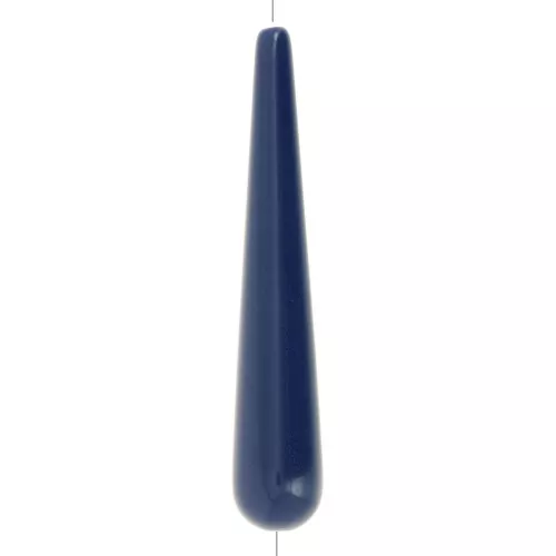 38x7mm Pear opaque resin bead - Dark blue x1