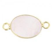 Spacer 2 loops 17x12 mm Quartz Rose/goldfarben