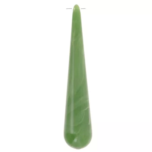 Pearl pendant in opaque resin 61x12 mm - Khaki marbled x1
