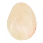 Flat irregular bead 25x20 mm in translucent resin - Beige - Rosé marbled x1