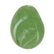 Flat irregular bead 22x17 mm in opaque resin - Khaki marbled x1