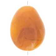 Flat irregular bead 22x17 mm in translucent resin - Apricot marbled x1
