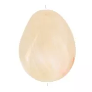 Flat irregular bead 22x17 mm in translucent resin - Beige - Rosé marbled x1