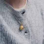 21x16mm Ethnic pendant CZ & gemstone - Fine gold - Citrine - Pink Chalcedony x1