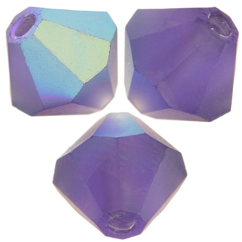 5mm Preciosa Bicone Beads - Rondelle Bead - Deep Tanzanite AB Matt x12