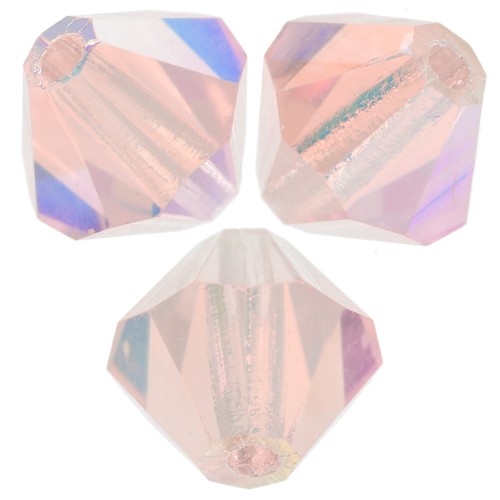 5mm Preciosa Bicone Beads - Rondelle Bead - Light Rose AB 2X x12