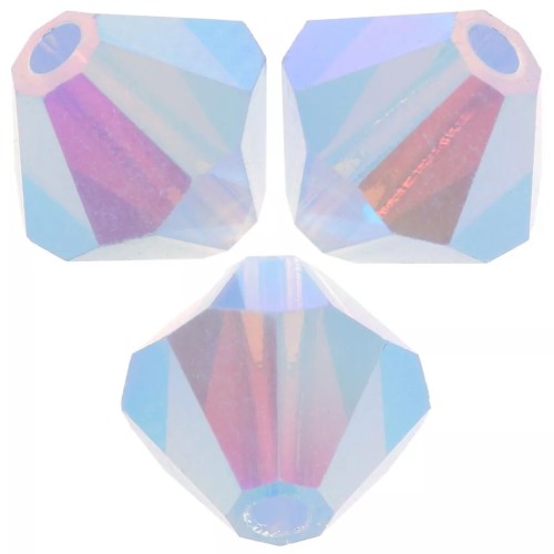 5mm Preciosa Bicone Beads - Rondelle Bead - Light Sapphire Opal AB 2X x12