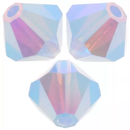 5mm Preciosa Bicone Beads - Rondelle Bead - Light Sapphire Opal AB 2X x12