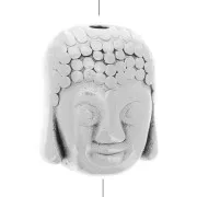 Bouddha head 10mm Antique Silver Plating