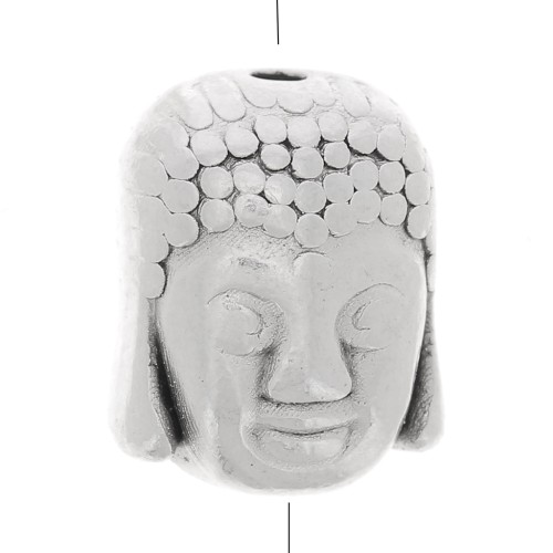 Bouddha head 10mm Antique Silver Plating