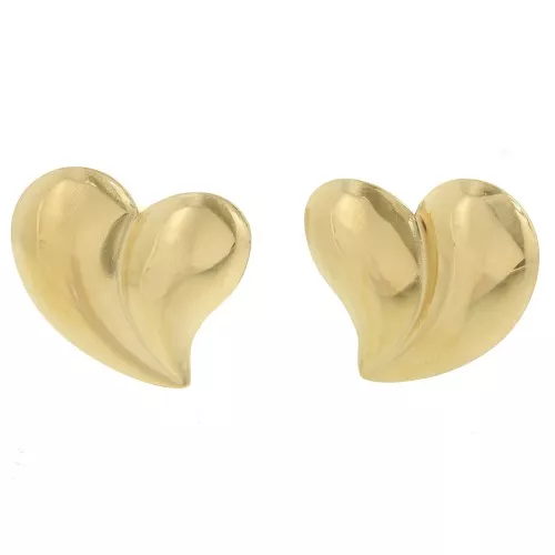 23x24mm 304L stainless steel Heart earrings - Gold x2