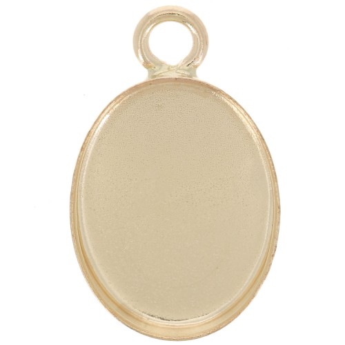 10x8mm Oval pendant for cabochon - Gold filled x1