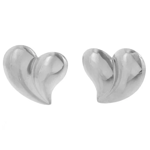 23x24mm 304L stainless steel Heart earrings x2