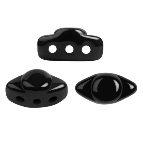 4x8mm Volos® glass beads by Puca® - Jet x10g