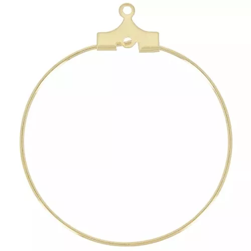 30mm Hoop earrings base - Gold Tone x2