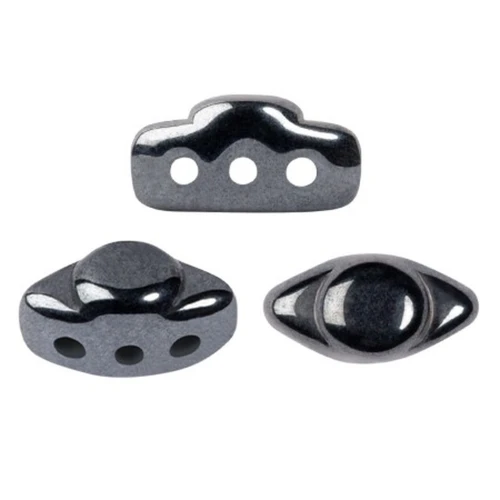 4x8mm Volos® glass beads by Puca® - Jet Hematite x10g