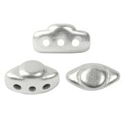 4x8mm Volos® glass beads by Puca® - Silver Mat x10g