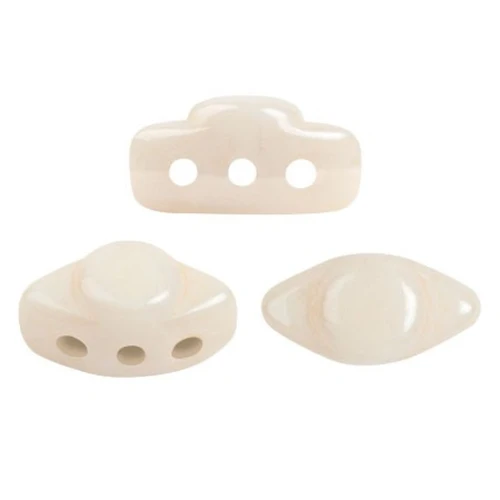 4x8mm Volos® glass beads by Puca® - Opaque Beige Ceramic Look x10g