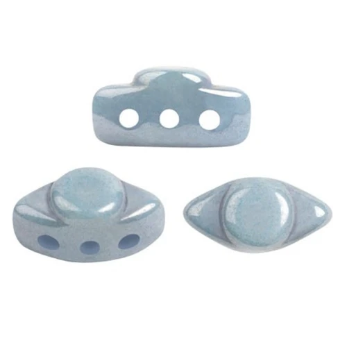 4x8mm Volos® glass beads by Puca® - Opaque Blue Ceramic Look x10g