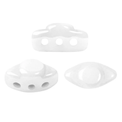 4x8mm Volos® glass beads by Puca® - Opaque White Ceramic Look x10g