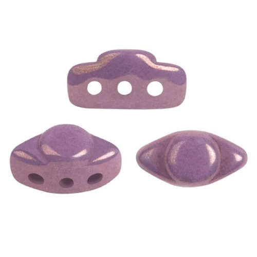 4x8mm Volos® glass beads by Puca® - Opaque Mix Amethyst Gold Ceramic Look x10g