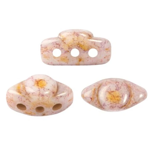 4x8mm Volos® glass beads by Puca® - Opaque Mix Rose Gold Ceramic Look x10g
