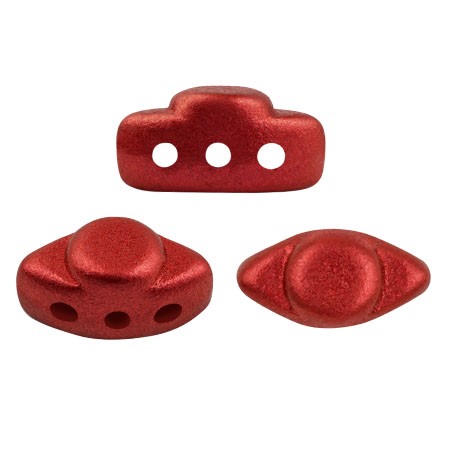 4x8mm Volos® glass beads by Puca® - Red Metallic Mat x10g