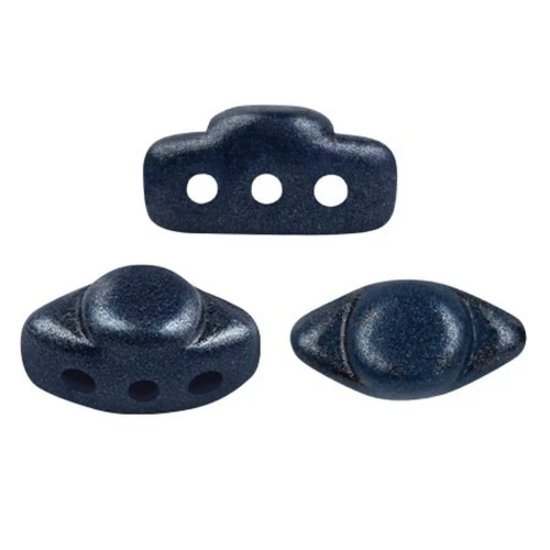 4x8mm Volos® glass beads by Puca® - Dark Blue Metallic Mat x10g