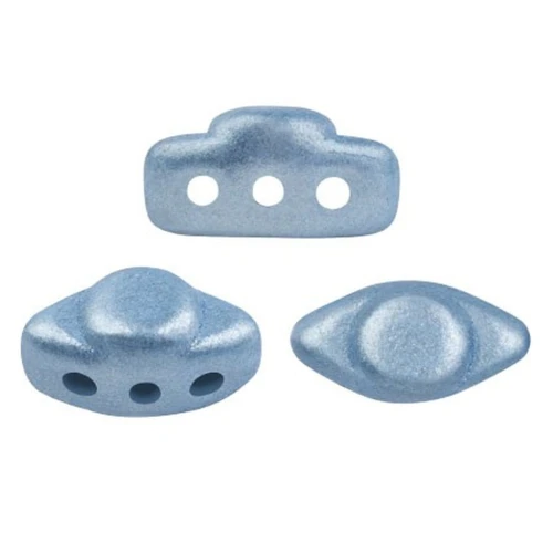 4x8mm Volos® glass beads by Puca® - Light Blue Metallic Mat x10g