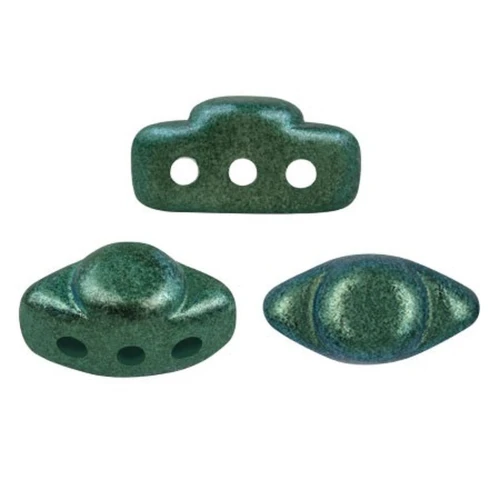 4x8mm Volos® glass beads by Puca® - Green Turquoise Metallic Mat x10g