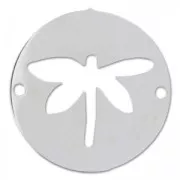 Silver grande libellule spacer dragonfly 2 holes 11x13mm Silver