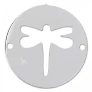 Silver libellule spacer 2 holes dragonfly 11x13mm Silver