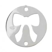 Silver bow spacer 2 holes 15 mm Silver