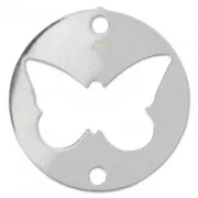 Silver butterfly spacer 2 holes 15 mm Silver