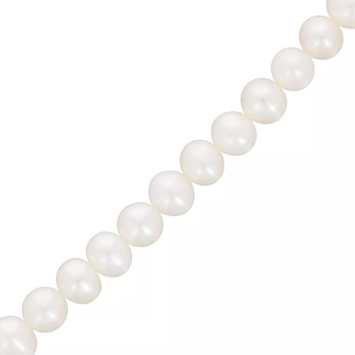 6x5mm Irregular oval baroque freshwater pearls - Grade AAA White x40cm