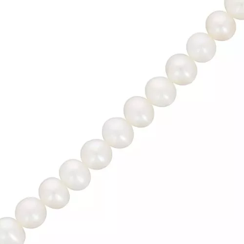 6x5mm Irregular oval baroque freshwater pearls - Grade AAA White x40cm