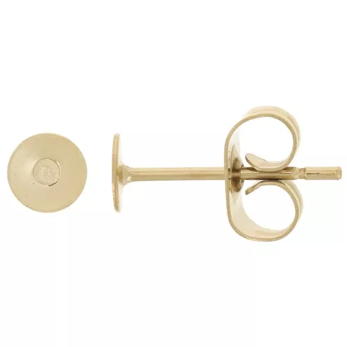 4mm Stainless steel 303L Disc earstuds - Gold x20