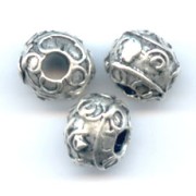 Metal beads old silver tone 8mm x5|raw }}