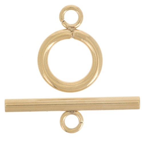 12mm 304L stainless steel T clasp for bracelet or necklace - Gold x10