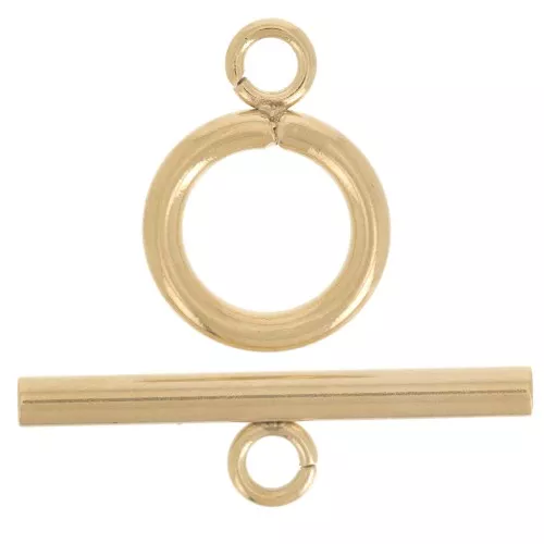 12mm 304L stainless steel T clasp for bracelet or necklace - Gold x10