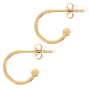 12mm 304L stainless steel Open hoop earrings with small ball - Gold x2|raw }}