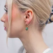 12mm 304L stainless steel Open hoop earrings with small ball x2