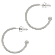 24mm 304L stainless steel Open hoop with small ball x2|raw }}